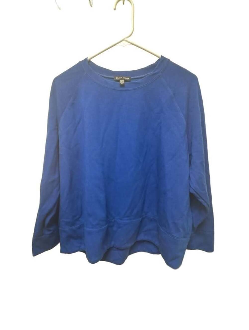 Eileen Fisher Blue French Terry Crewneck Long Sleeve Sweatshirt Size S